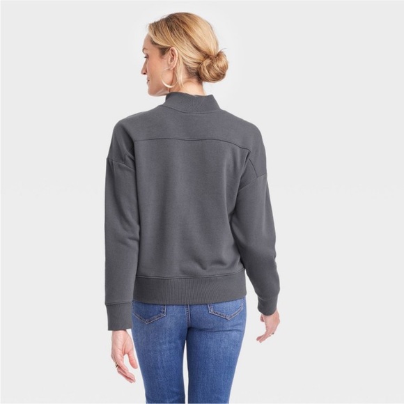 Knox rose charcoal ruched sweatshirt nwt - Picture 2 of 3